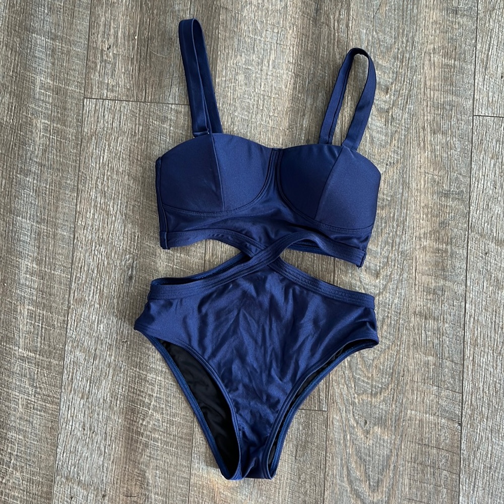 Navy Blue One Piece Swimsuit Size XS